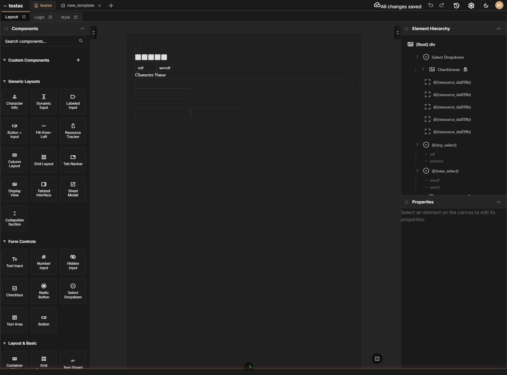 The Sheet Architect editor with Layout, Logic, and Style tabs