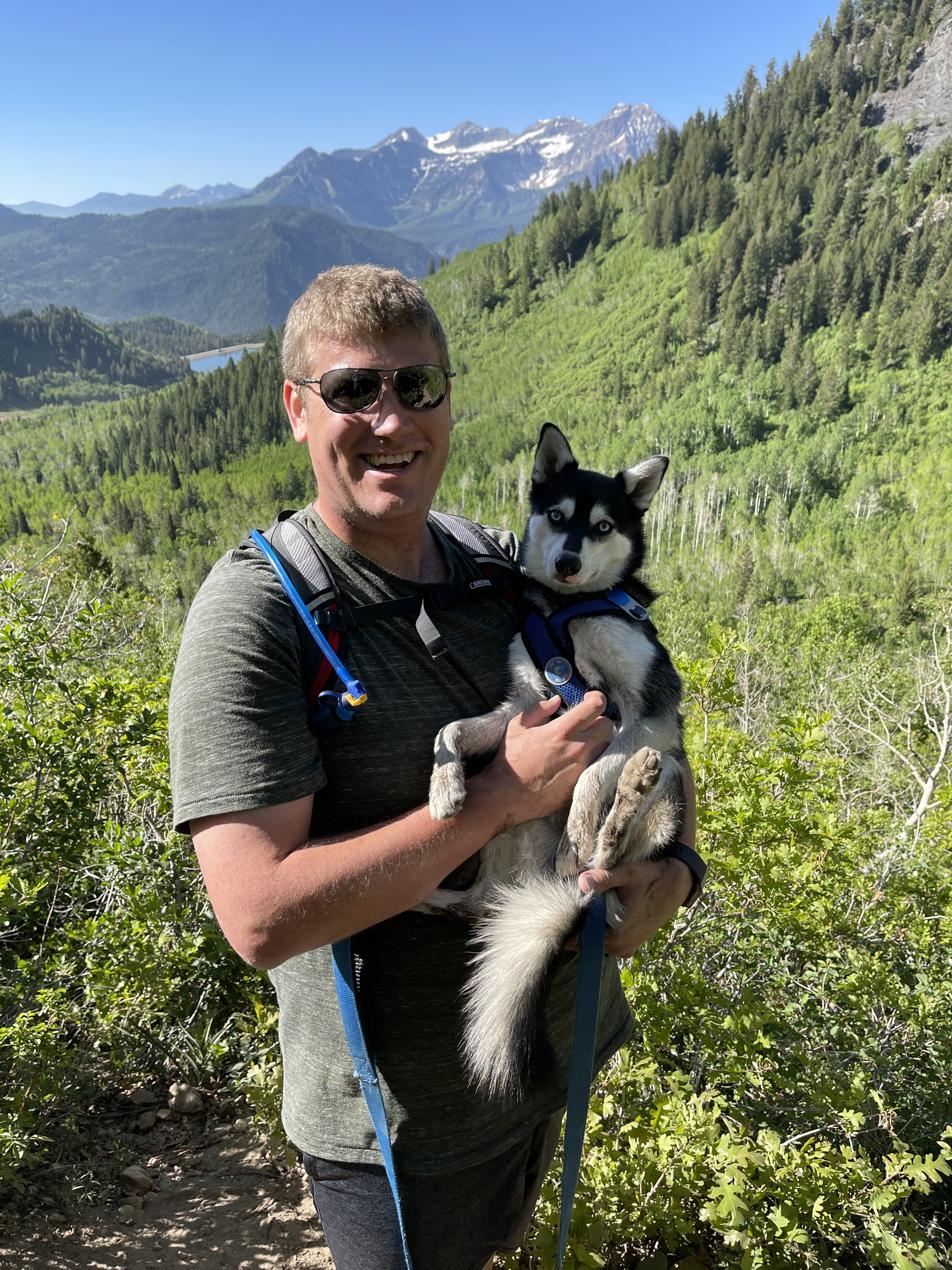 Scott Casey holding a dog